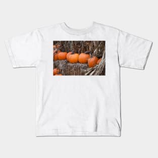 Pumpkins in a Row Kids T-Shirt